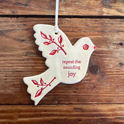 repeat the sounding joy - christmas bird ornament